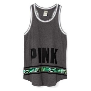 PINK Victoria’s Secret Gray Racerback Tank Top